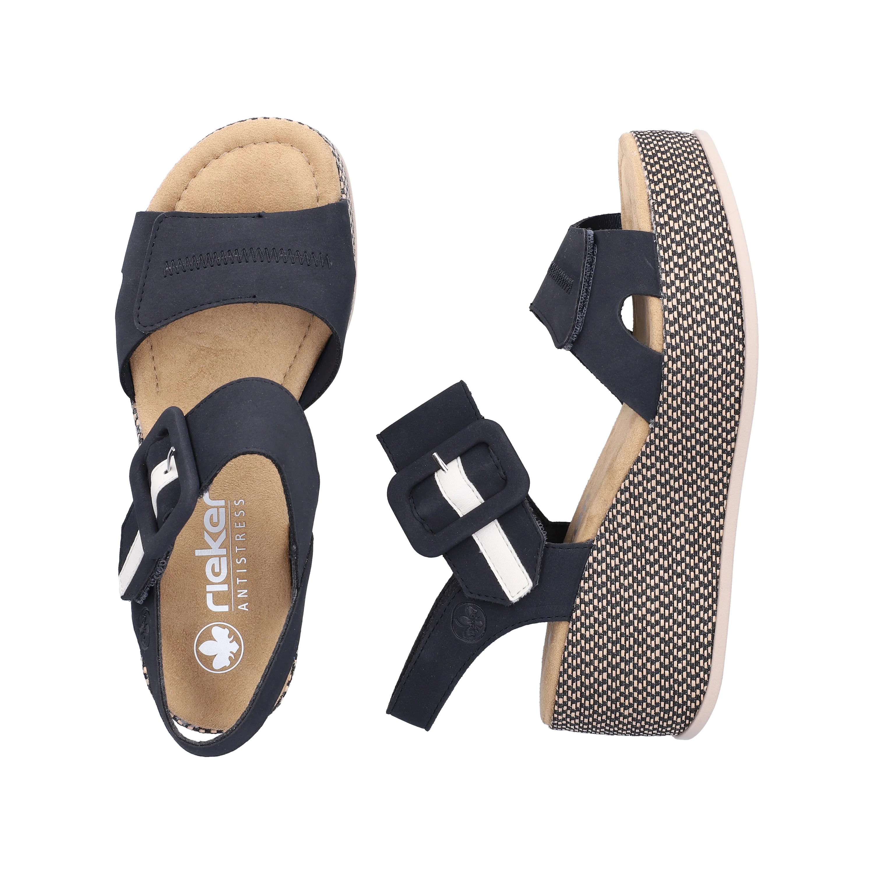 Rieker Women's Wedge Sandal - Blue | 69450-14 - Image 17