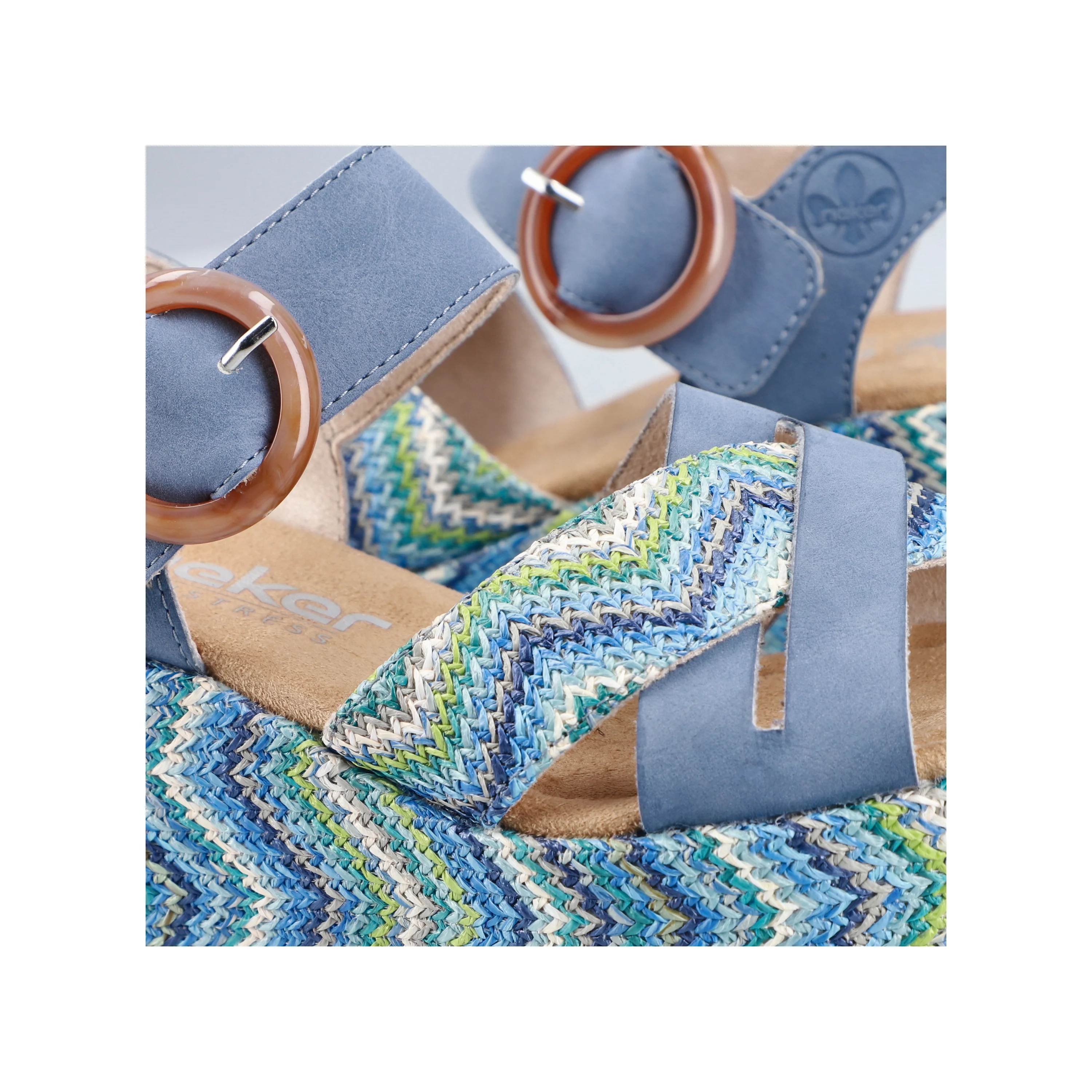 Rieker Women's Wedge Sandal - Blue | 69469-14 - Image 20