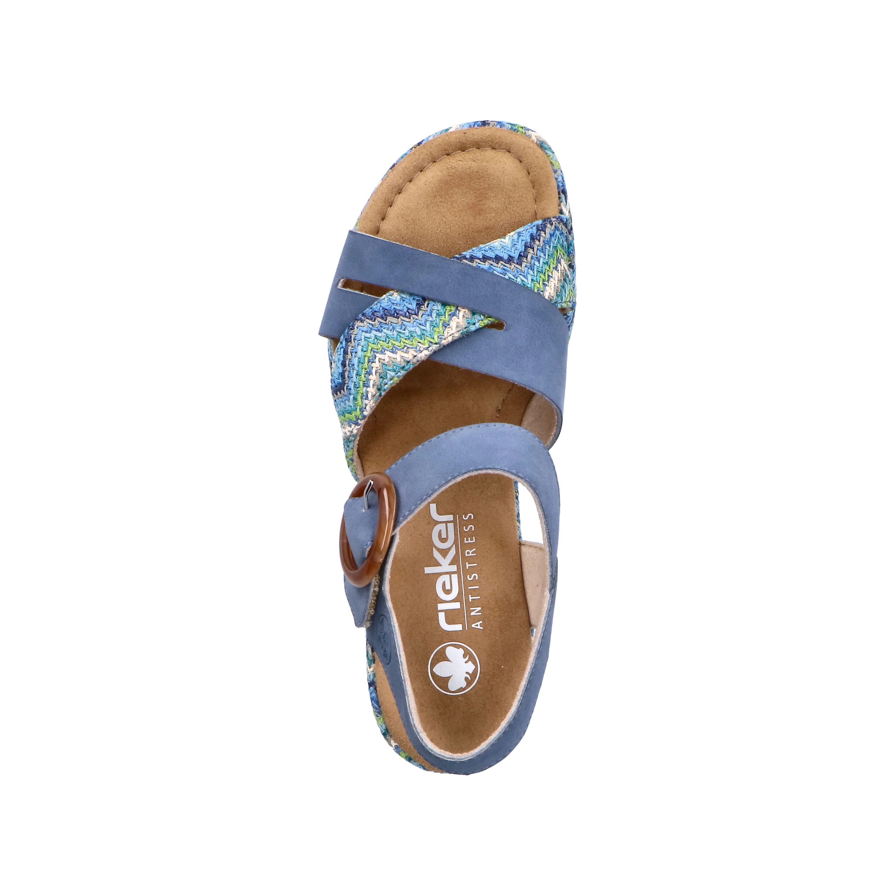Rieker Women's Wedge Sandal - Blue | 69469-14 - Image 7
