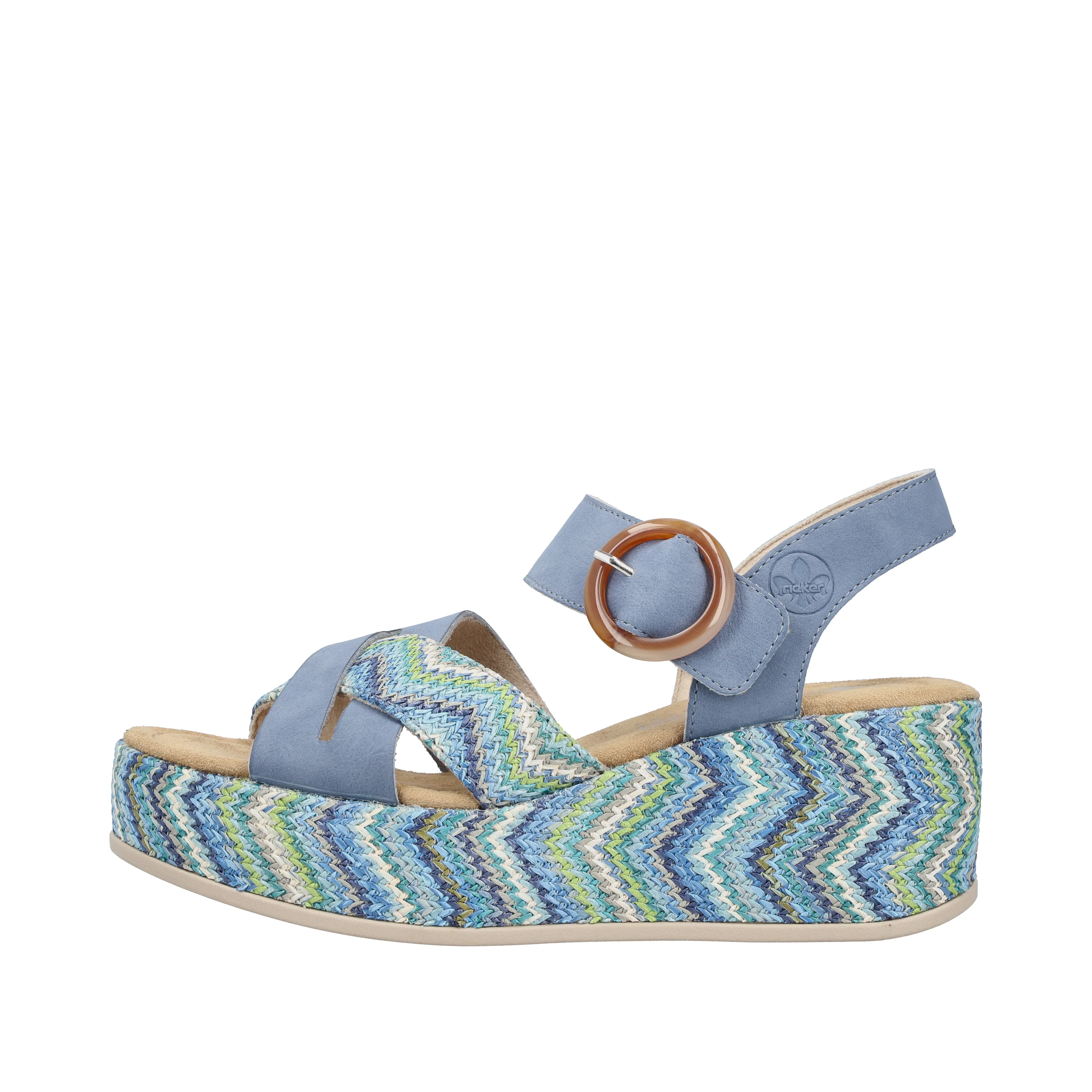 Rieker Women's Wedge Sandal - Blue | 69469-14 - Image 9
