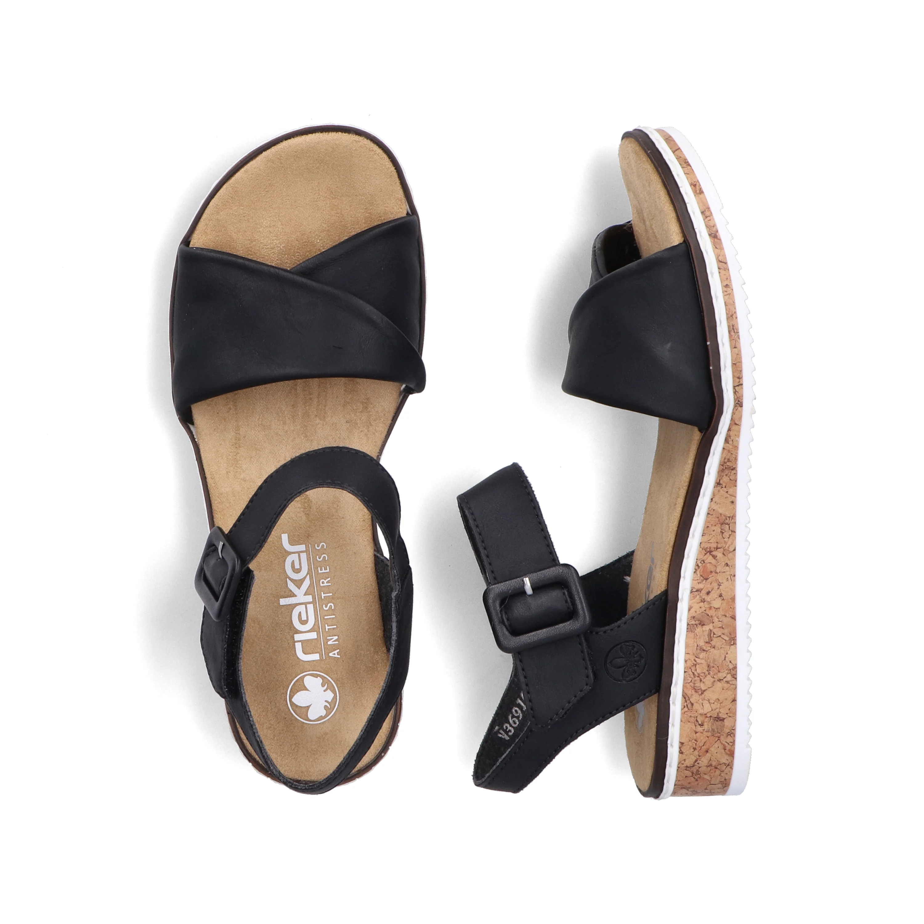 Rieker Woman's Sandals - Black | V3691-00 - Image 9