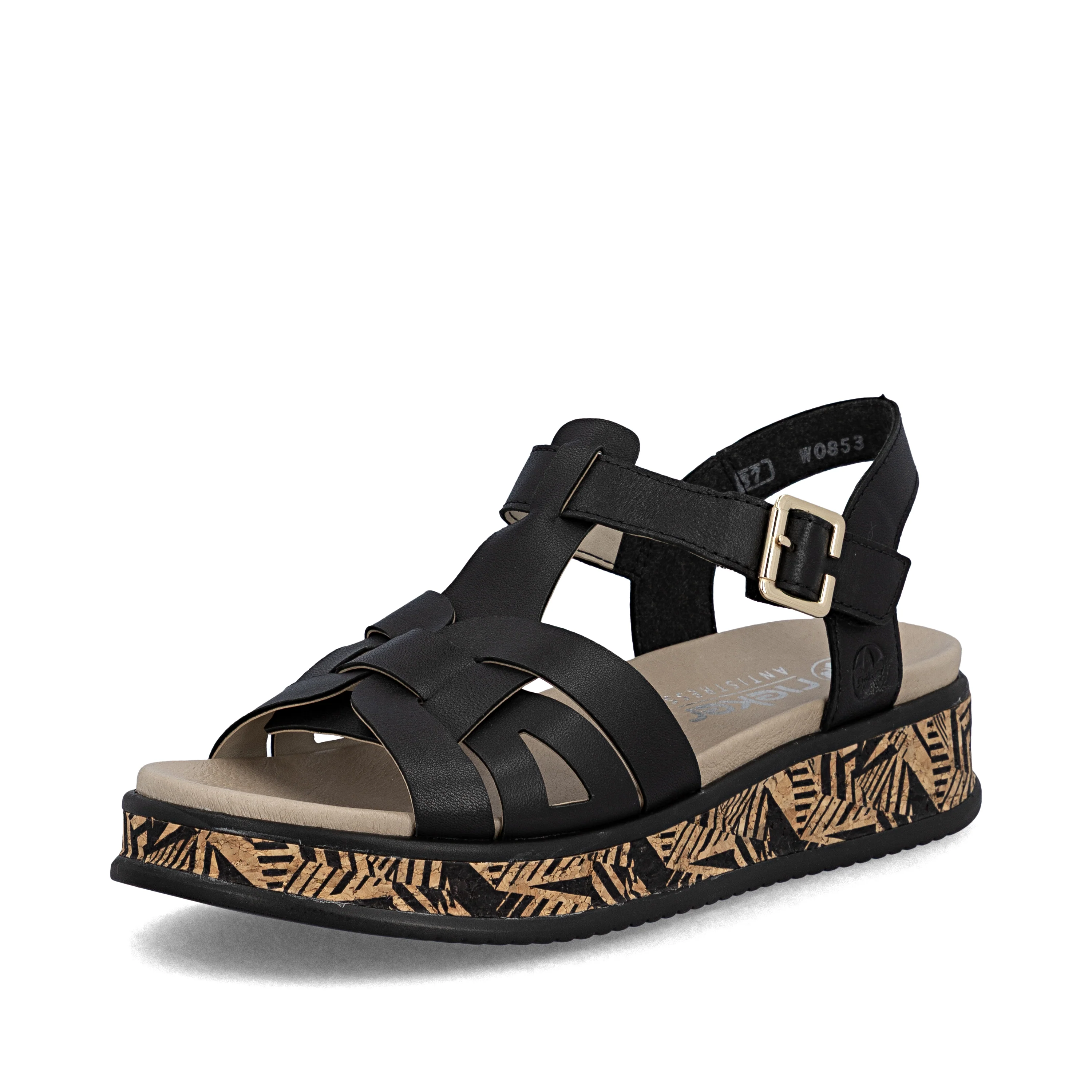 Rieker Woman's Sandal - Black | W0853-00