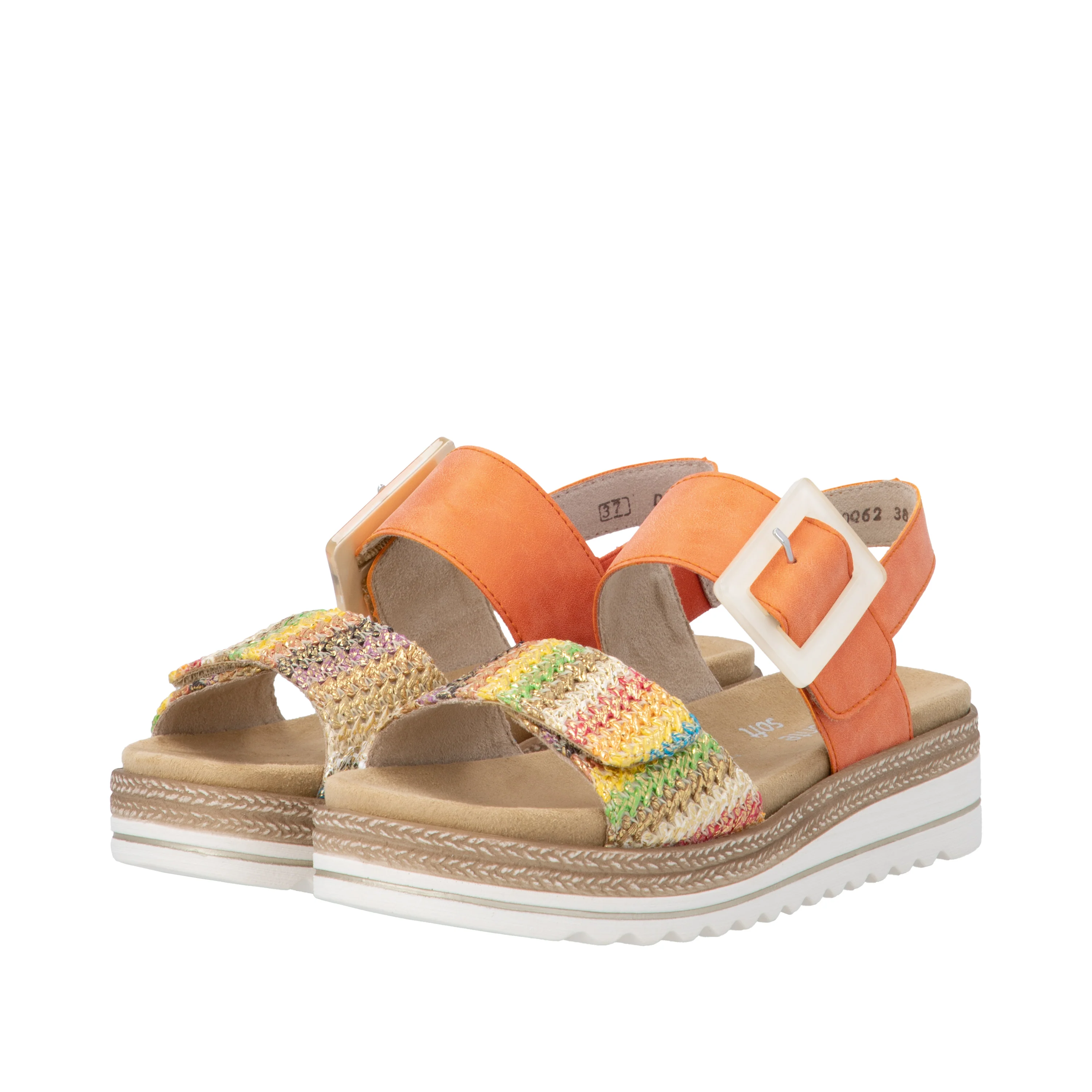 remonte Women's Wedge Sandal - Orange | D0Q62-38 - Image 15