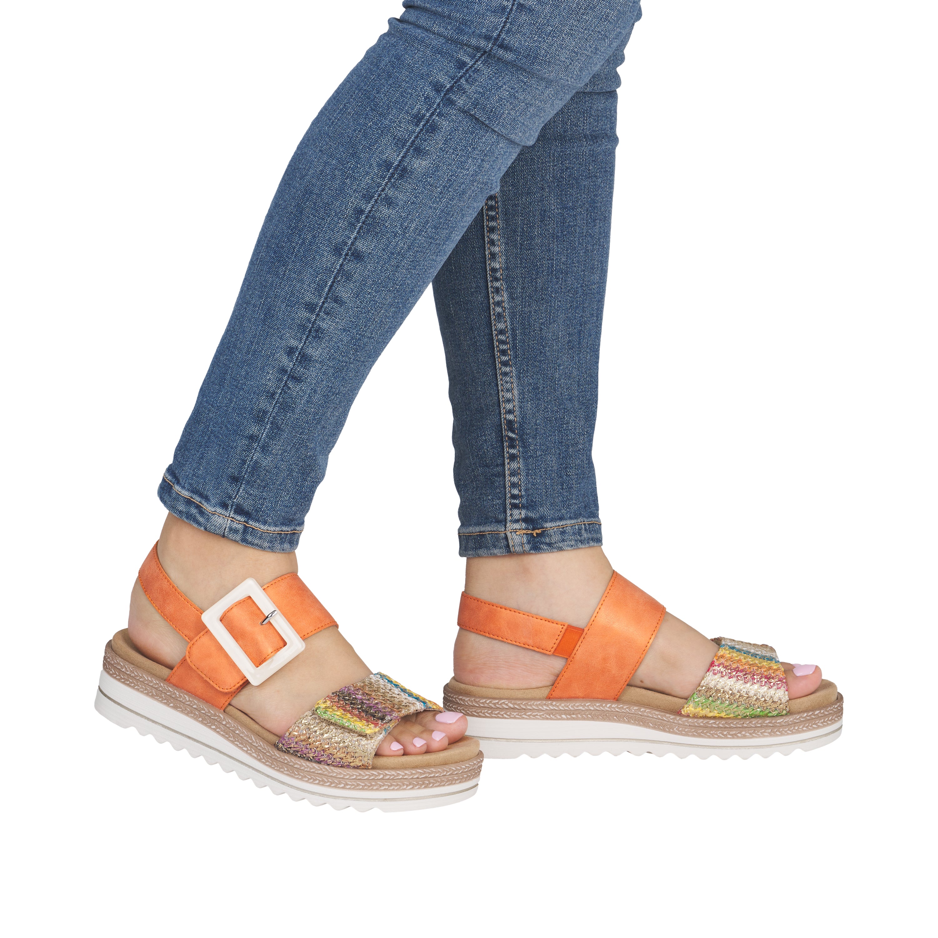 remonte Women's Wedge Sandal - Orange | D0Q62-38 - Image 19