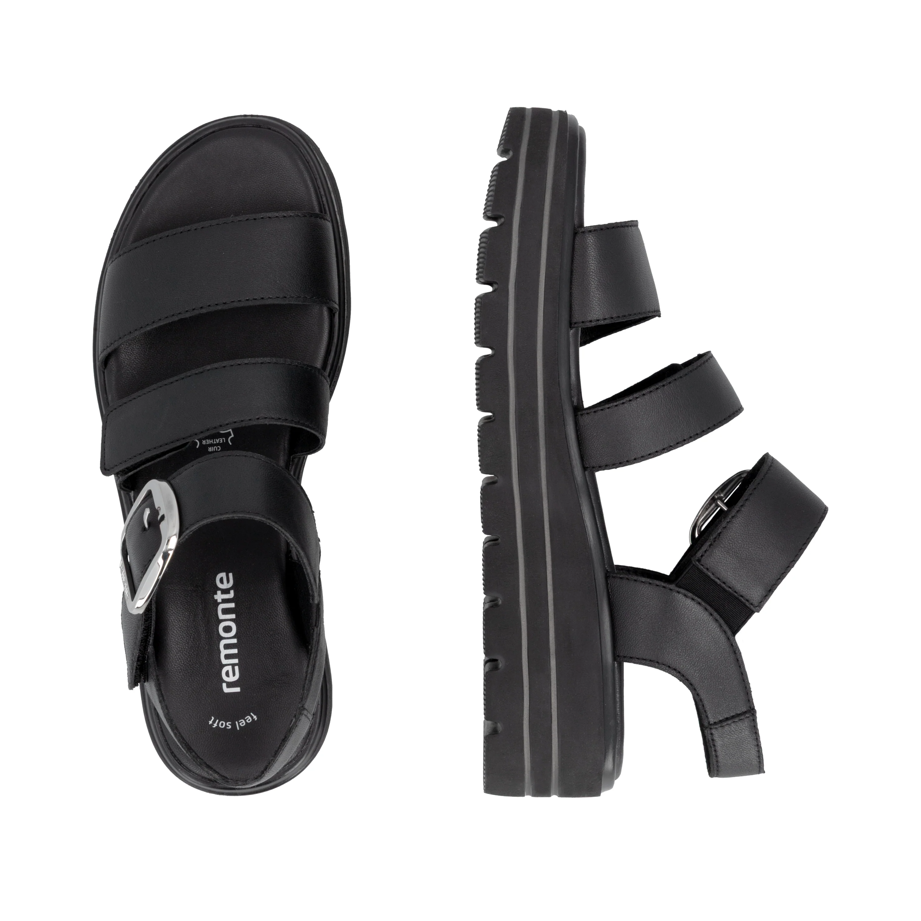 remonte Women's Wedge Sandal - Black | D3N50-00 - Image 17