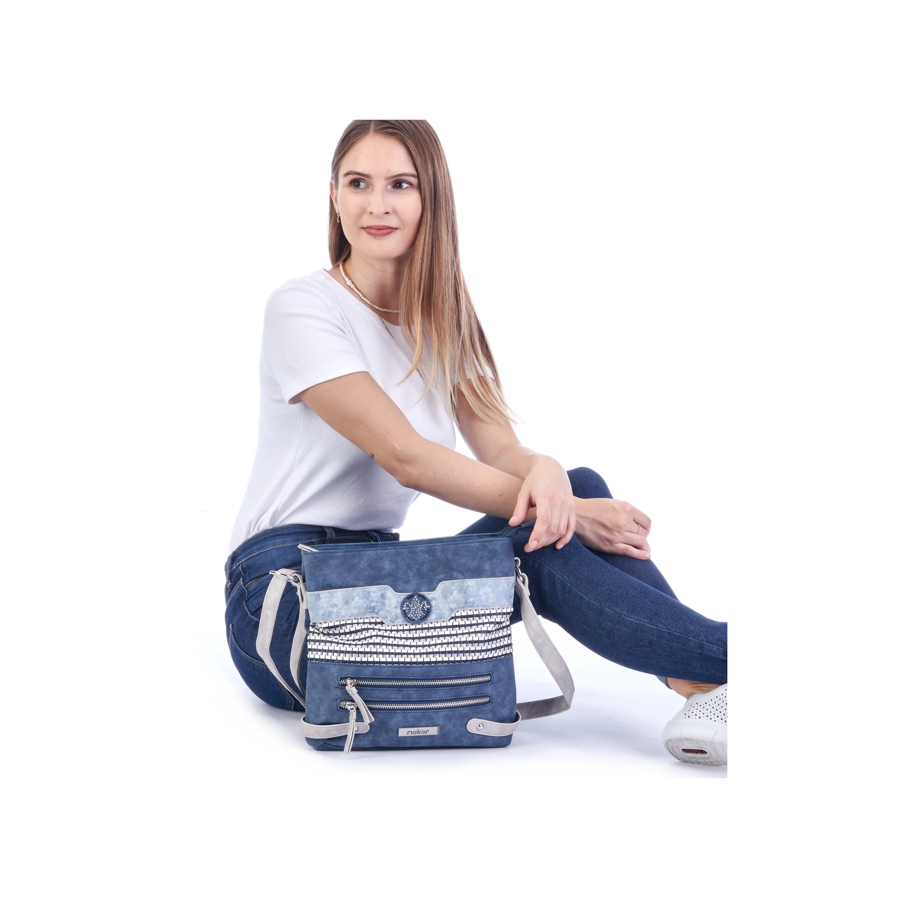 Rieker Women's Shoulder Bag - Blue | H1346-16 - Image 15