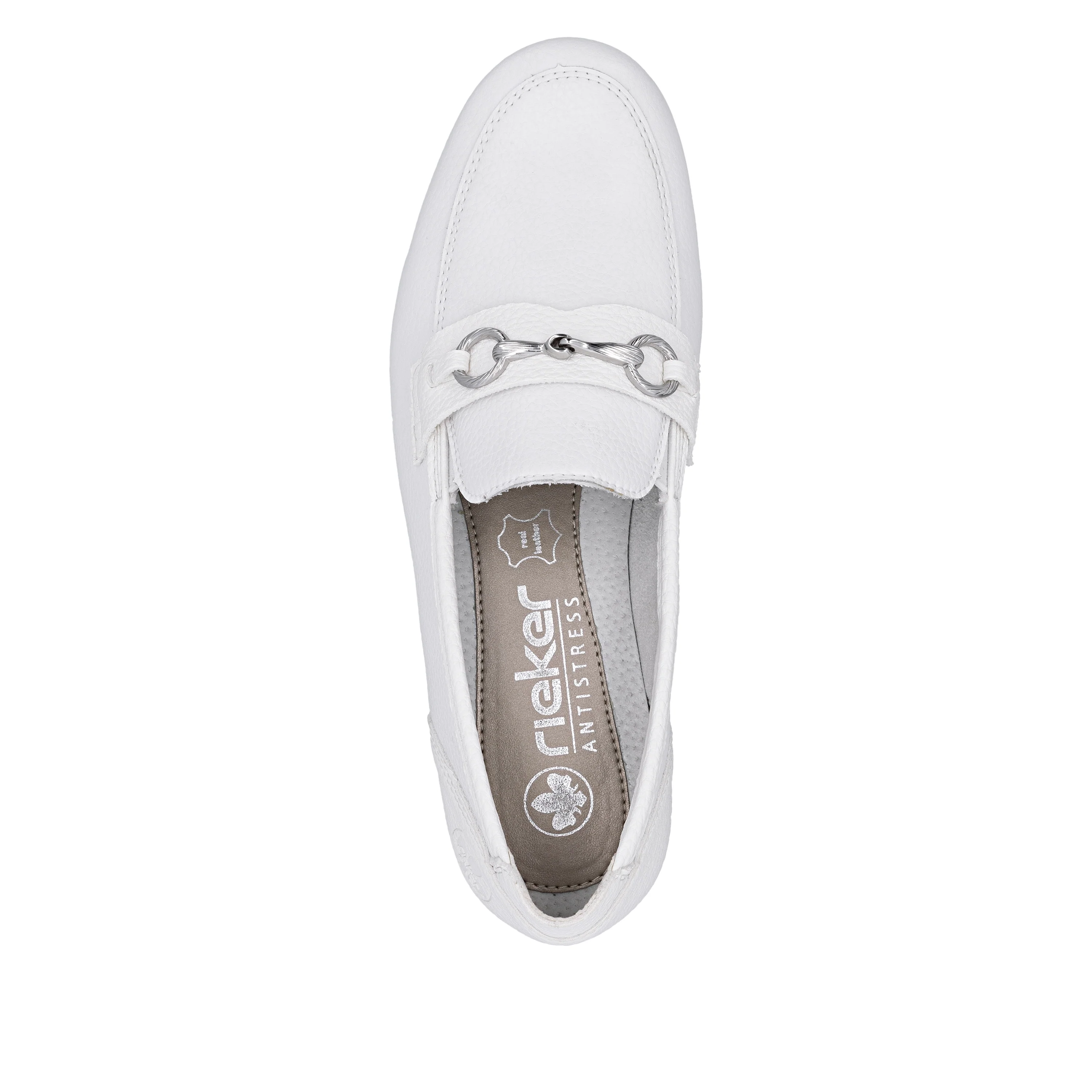 Rieker Women's Loafer Shoe - White | L9355-80 - Image 7