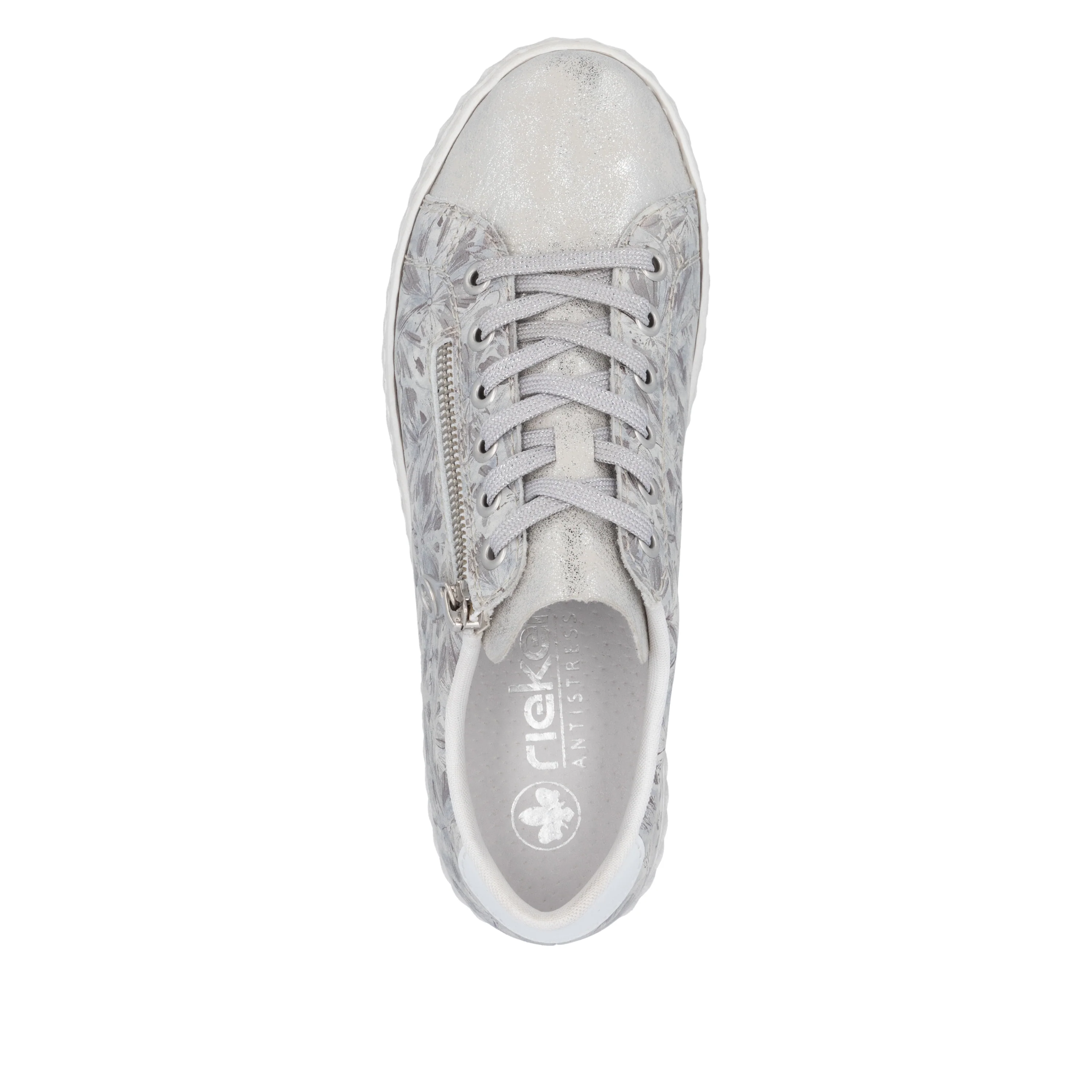 Rieker Women's Casual Lace-up Shoe - Silver/Platinum | N0900-90 - Image 10