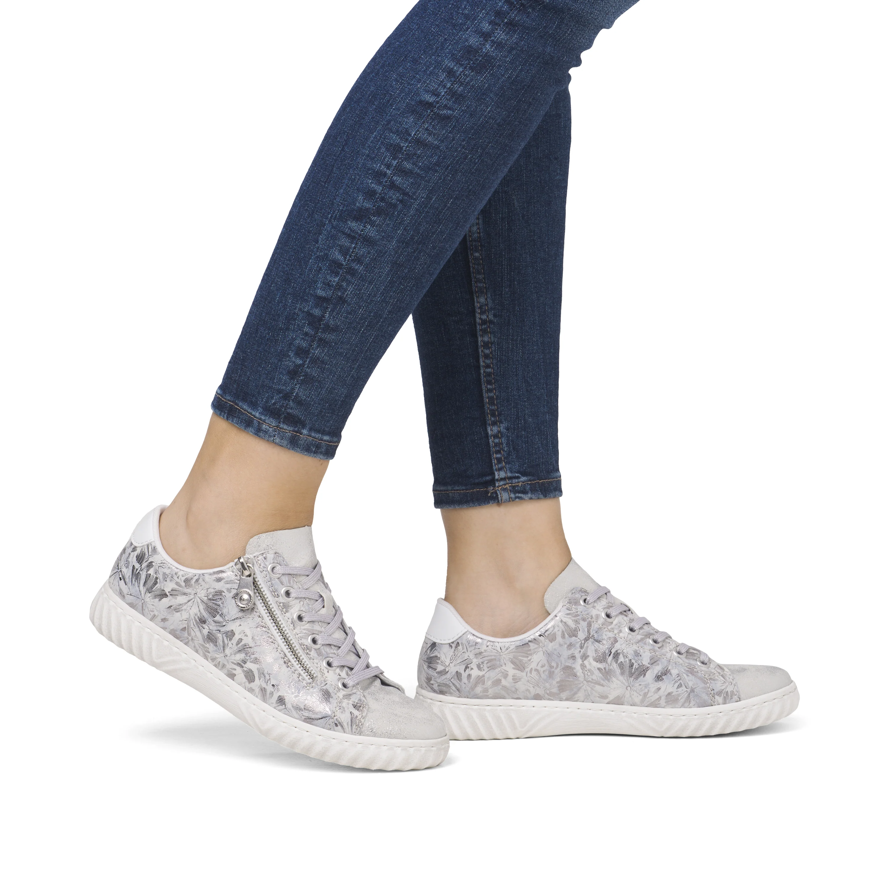 Rieker Women's Casual Lace-up Shoe - Silver/Platinum | N0900-90 - Image 20