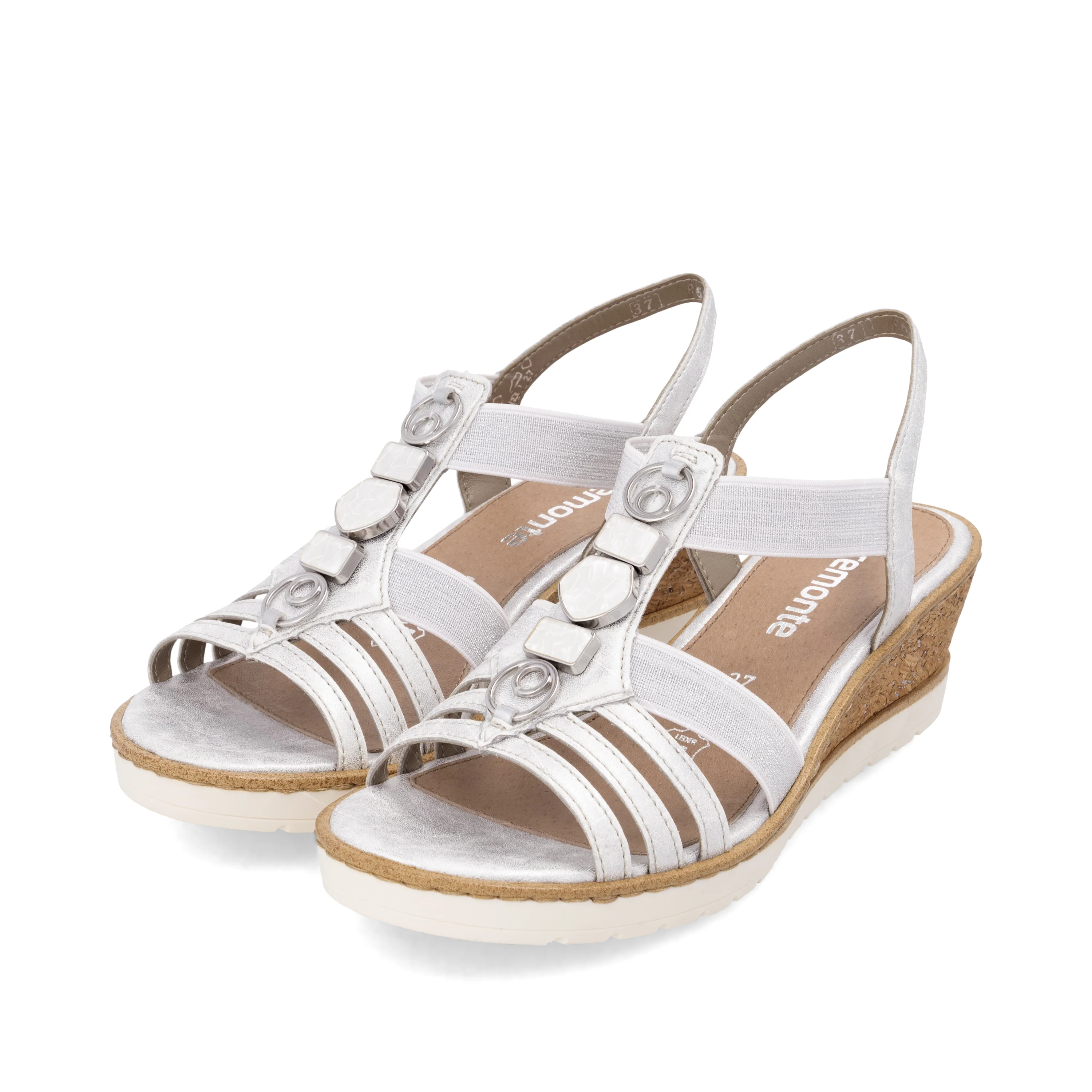 remonte Women's Wedge Sandal - Silver/Platinum | R6264-92 - Image 16