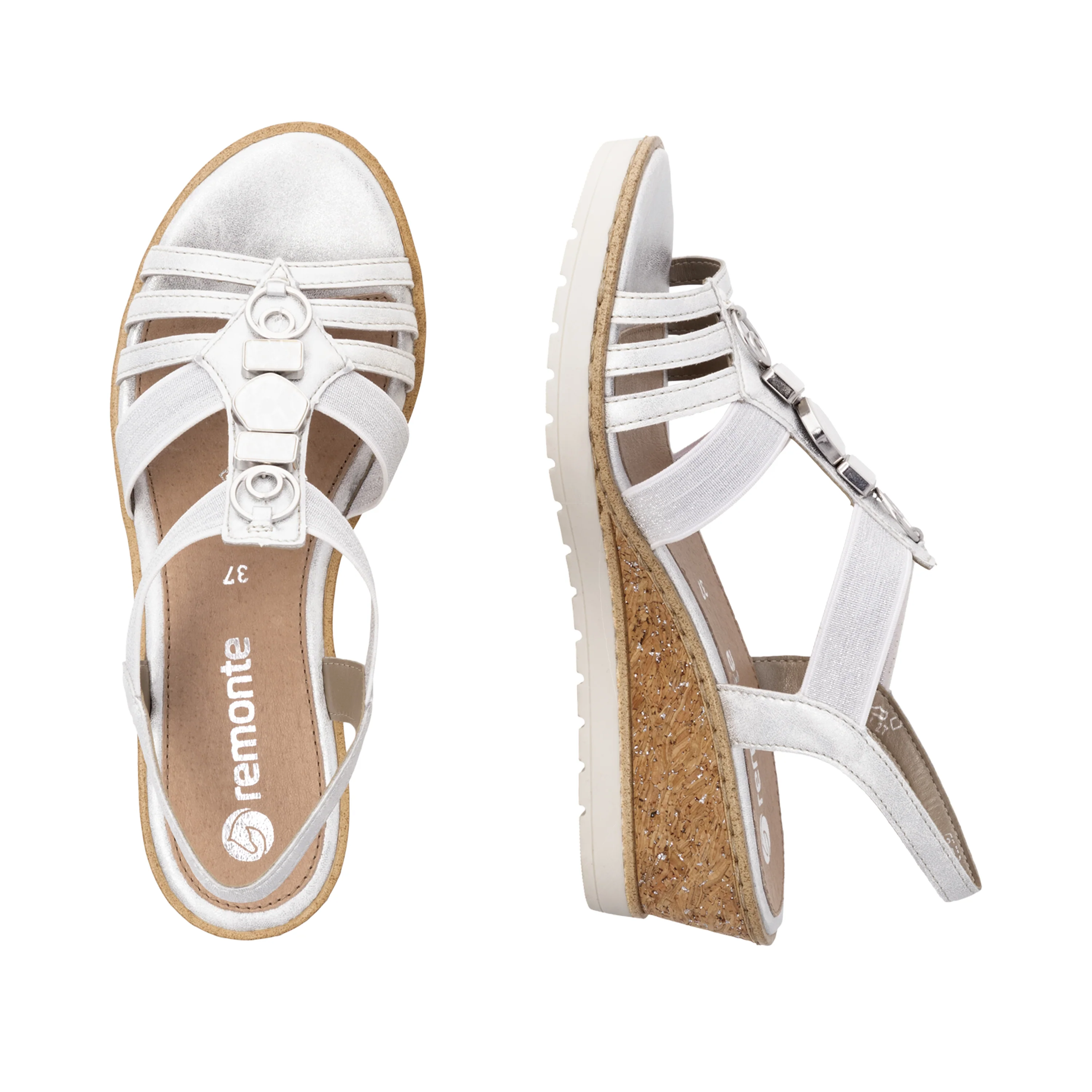 remonte Women's Wedge Sandal - Silver/Platinum | R6264-92 - Image 17