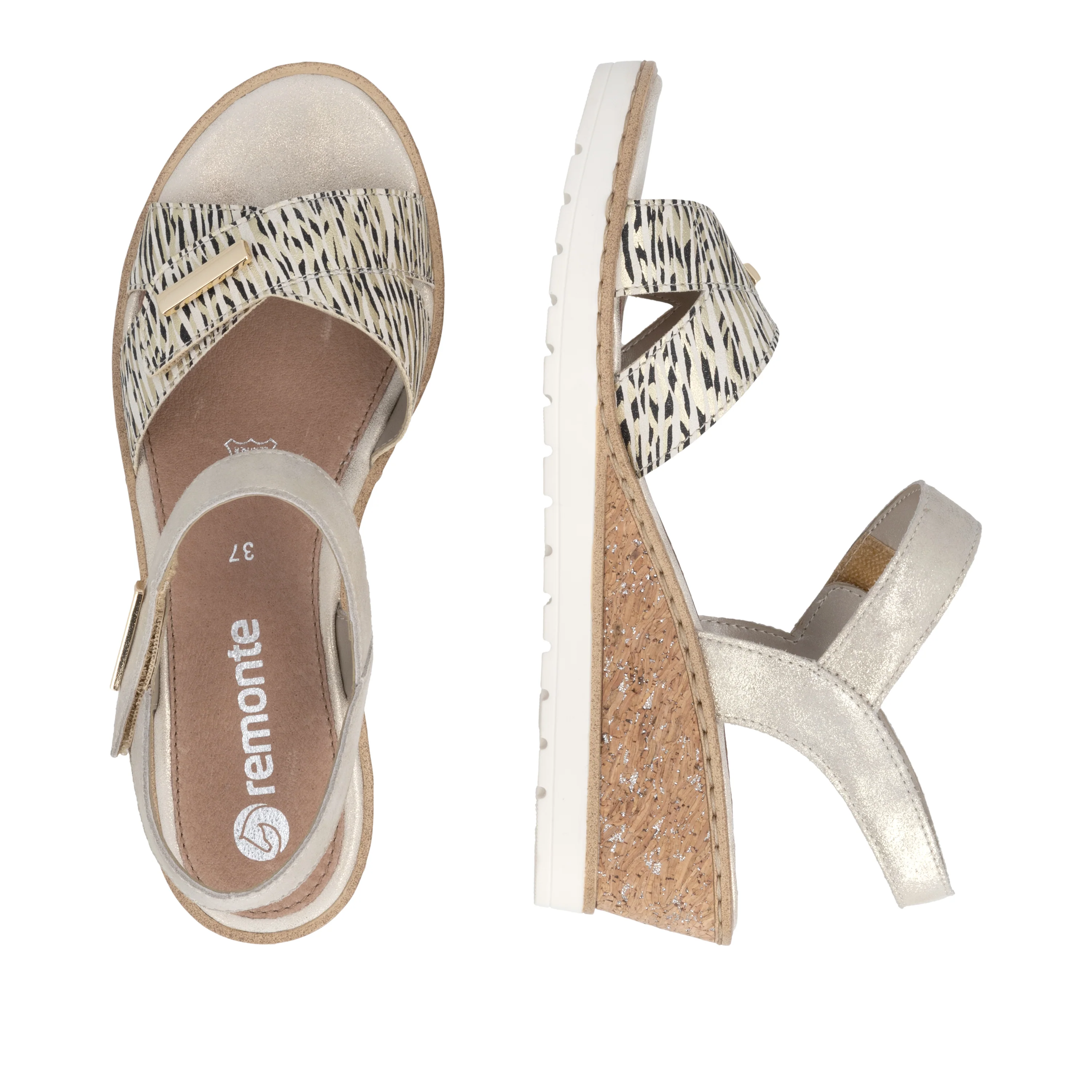remonte Women's Wedge Sandal - Gold | R6266-90 - Image 17