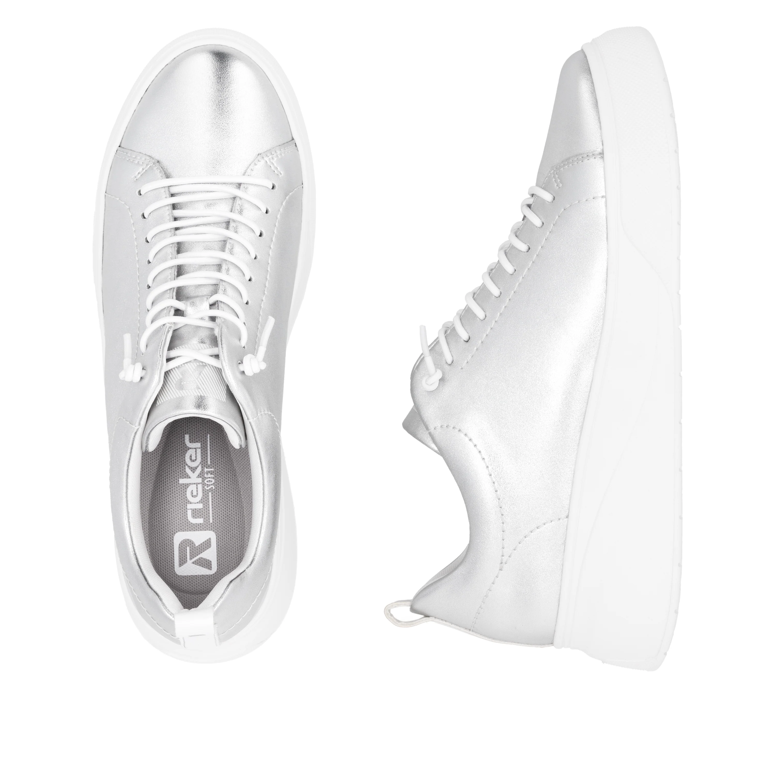 Rieker Sport Woman's Shoes - Silver/Platinum | W2301-90 - Image 10