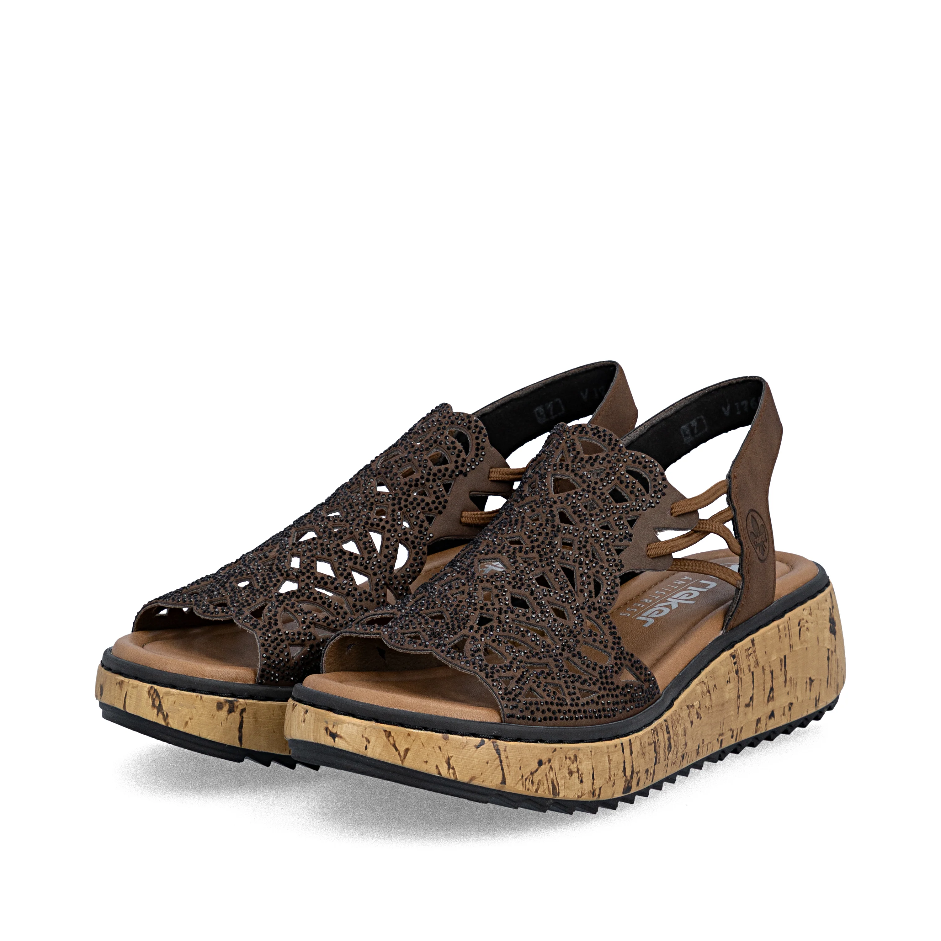 Rieker Women's Wedge Sandal - Brown | V1765-24 - Image 16