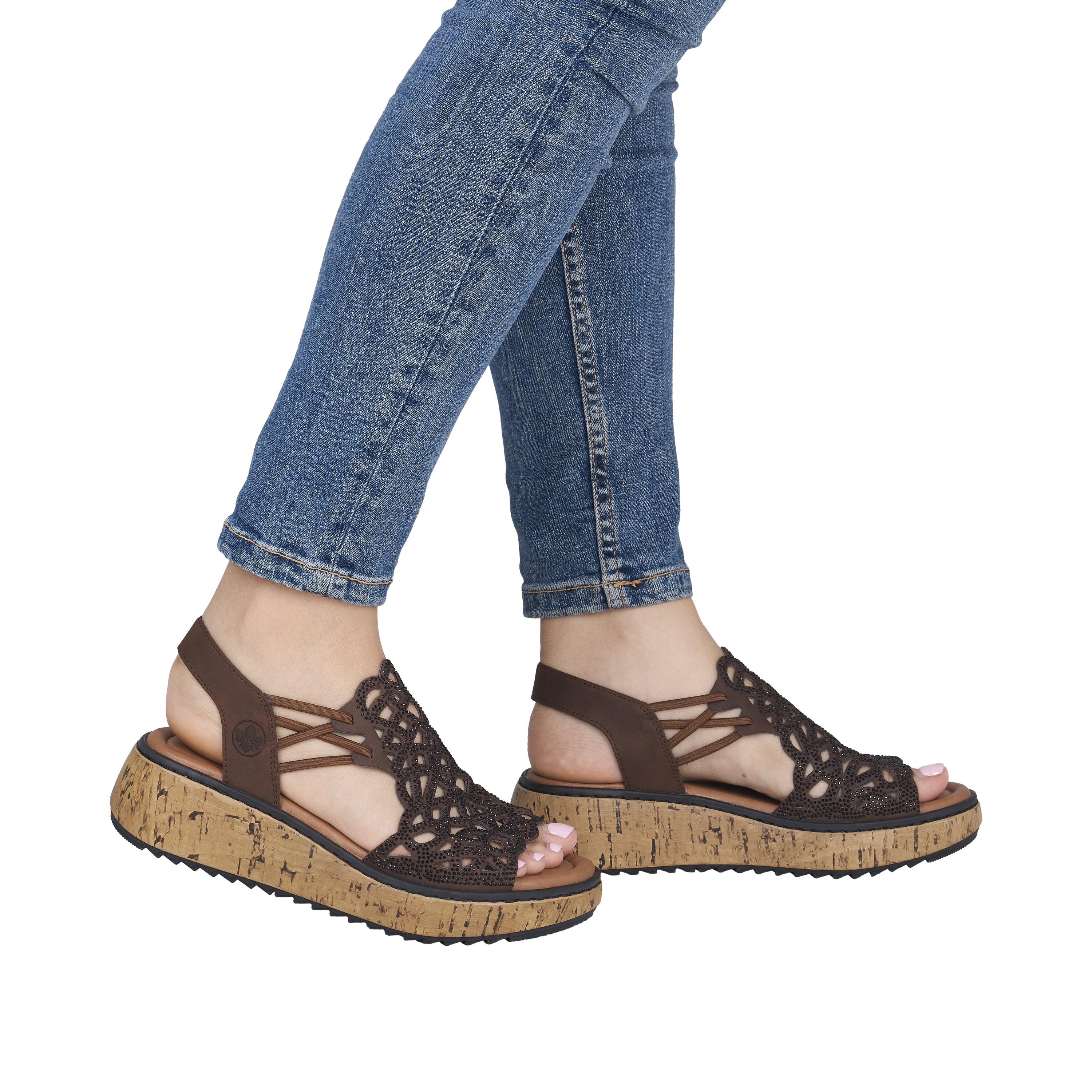 Rieker Women's Wedge Sandal - Brown | V1765-24 - Image 19