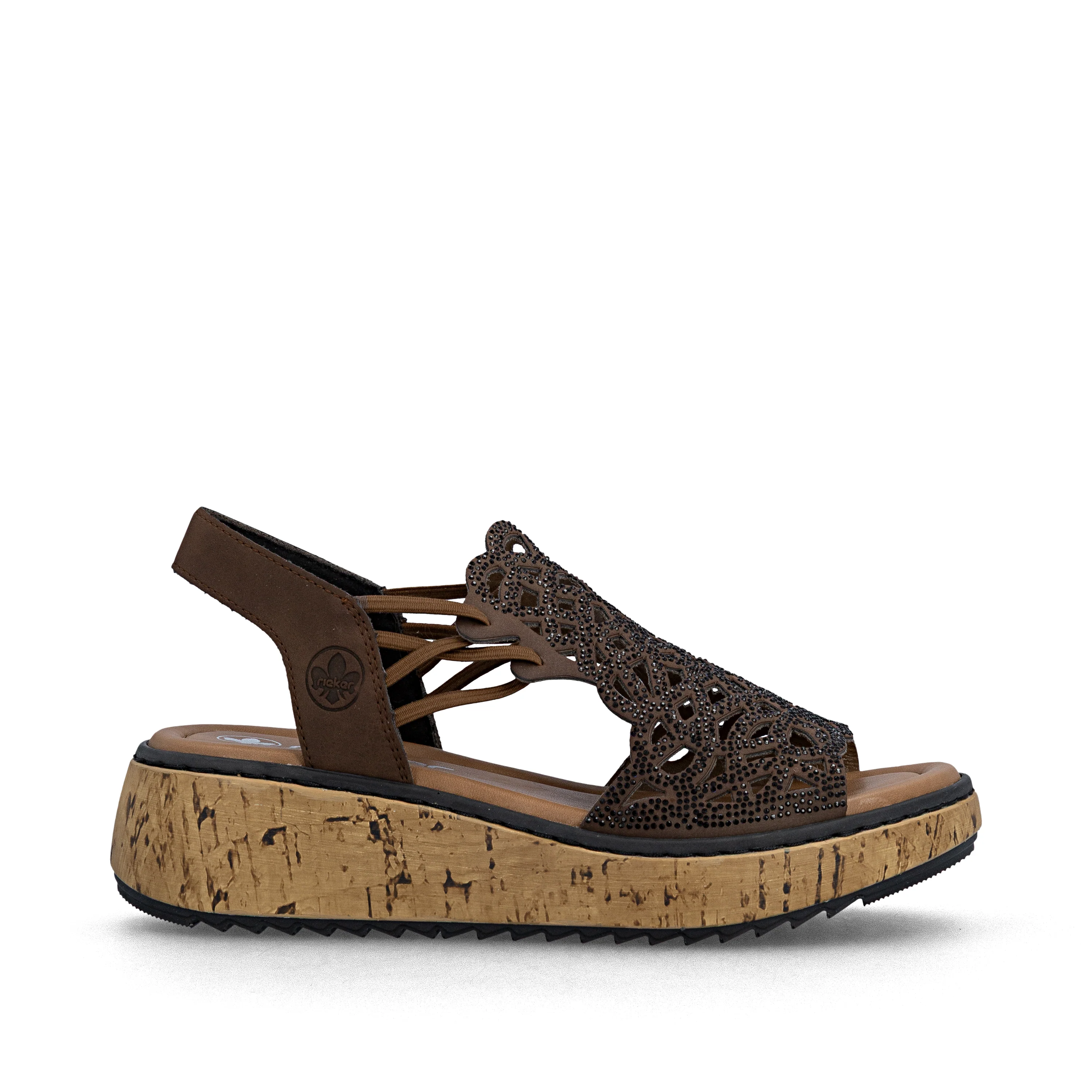Rieker Women's Wedge Sandal - Brown | V1765-24 - Image 22