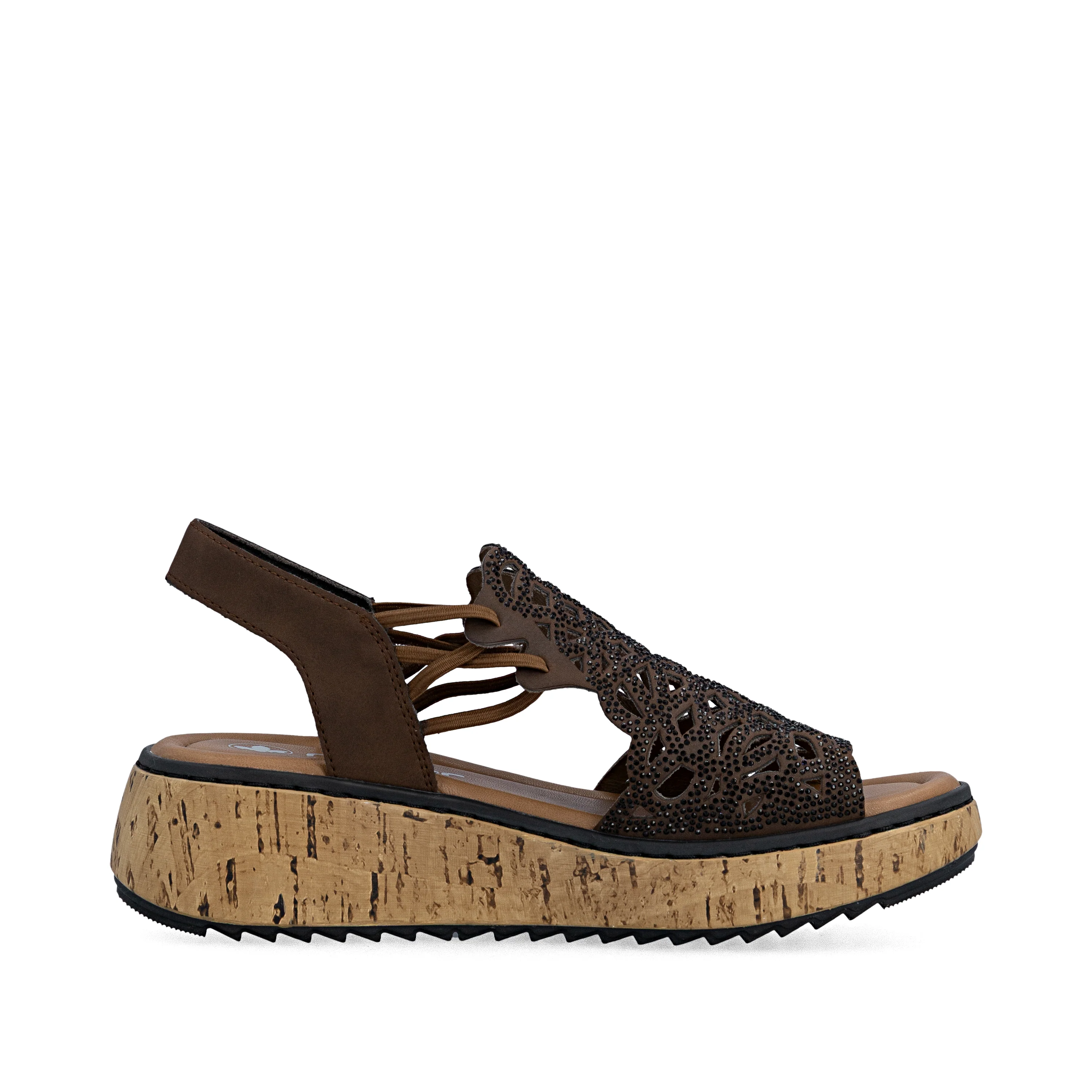 Rieker Women's Wedge Sandal - Brown | V1765-24 - Image 4